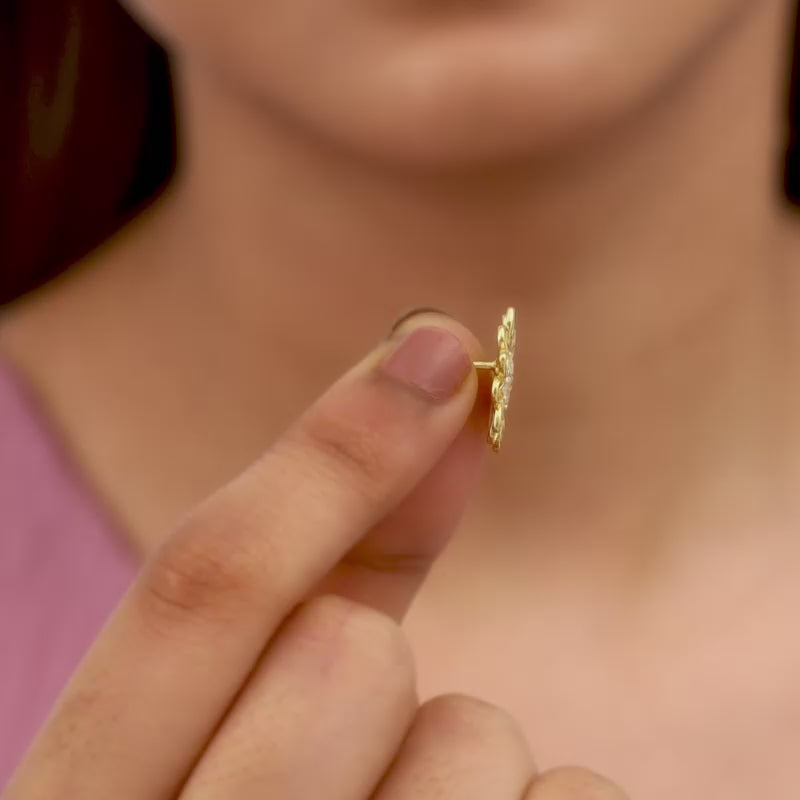 Golden Flower Studs