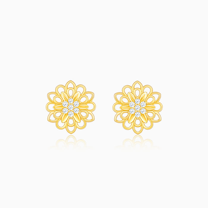 Golden Flower Studs