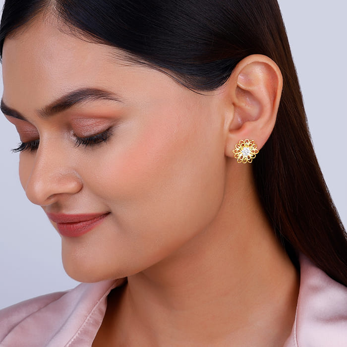 Golden Flower Studs