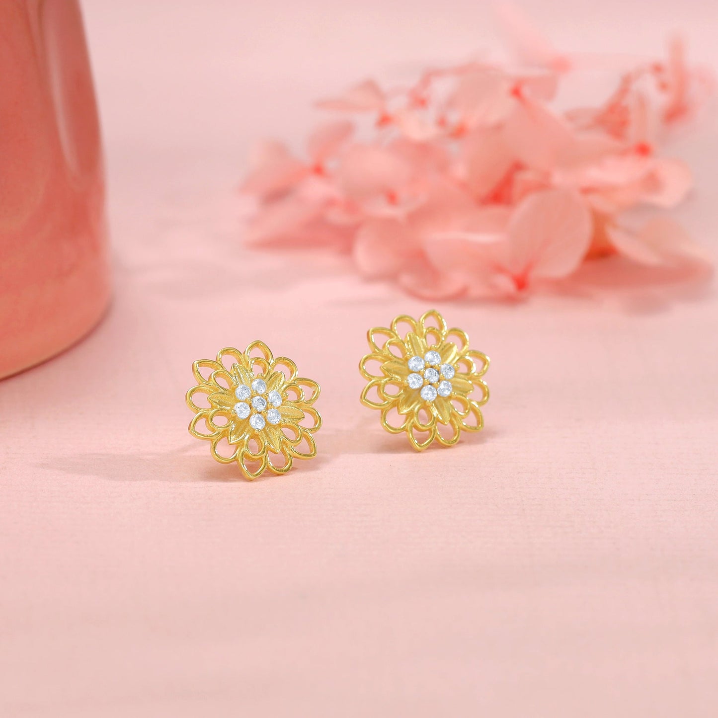 Golden Flower Studs